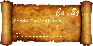 Csada Szofrónia névjegykártya
